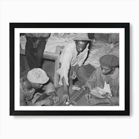 Poker Game In Strawberry Workers Bunkhouse, Hammond, Louisiana By Russell Lee Art Print