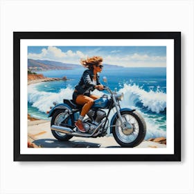 Woman On A Motorcycle 18 Poster