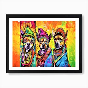 Mexican Chihuahuas - Three Chihuahuas Art Print