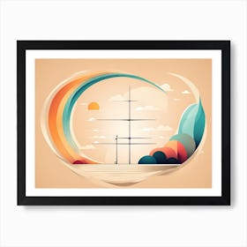 Sailboat In The Sky VECTOR ART Art Print