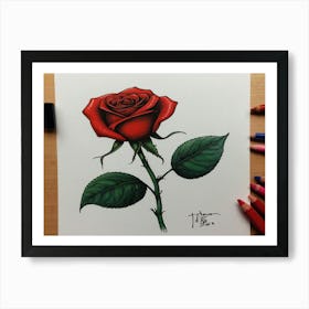 Red Rose 12 Art Print