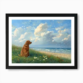 Dog On The Beach 1 Art Print