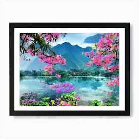 Serene Blossom Vista Art Print