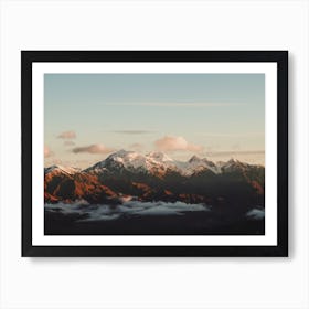 Snowy Mountain Peaks Scenery Art Print