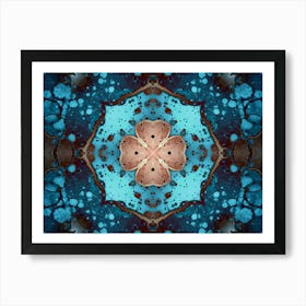 Blue Watercolor Texture Pattern Flower 2 Art Print