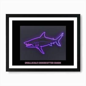 Neon Pink Purple Smallscale Cookiecutter Shark Poster 2 Art Print