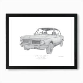 BMW 2002 Tii Pencil Illustration Art Print