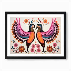 Hummingbird 3 Folk Style Animal Illustration Art Print