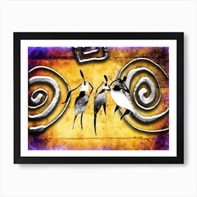 Tribal African Art Illustration In Painting Style 129 Art Print