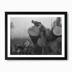 The Choker Puts Choker Loop On Log For Transporting From Woods To Yard By Means Of Donkey Engine, Cables And Art Print