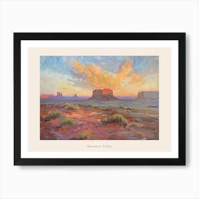 Western Sunset Landscapes Monument Valley Arizona 2 Poster Art Print
