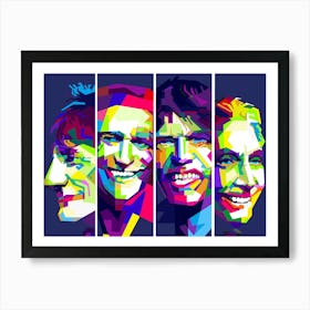 The Rolling Stones British Rock And Roll Band Art WPAP Art Print