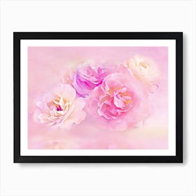 Pink Roses In The Clouds Art Print