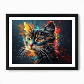 Cat Abstract Painting Art Print