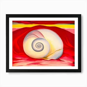 Georgia OKeeffe - Red Hill and White Shell 1 Art Print