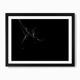 Glowing Abstract Curved Black And White Lines 2 Art Print