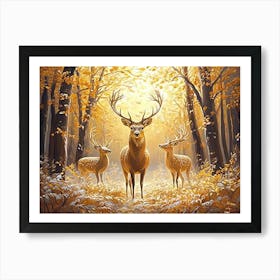 Deer In The Forest 9 Art Print