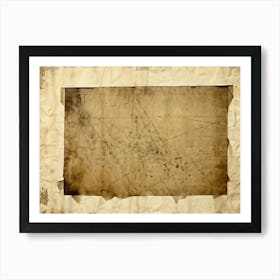 Abstract Pattern Framed Within A Vintage Crumpled Piece Of Paper Texture Of Fibers Pronounced Fad (5) Art Print