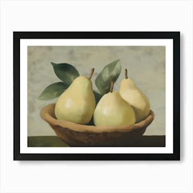 Three Pears In A Bowl Art Print