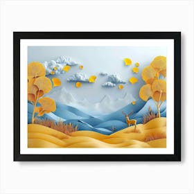 3d Modern Landscape 1 Art Print