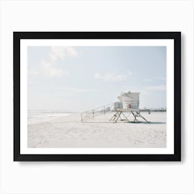 White Sand Beach Lifeguard Tower Art Print