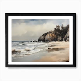 Vintage Coastal Seaside Painting (8) Art Print