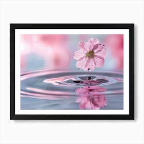 Pink Flower In Water 1 Art Print