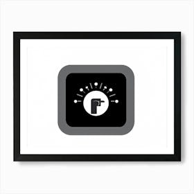 Black Pointer Finger Piercing The Center Of A Grey Round Interface Button Encapsulating The Essence (1) Art Print