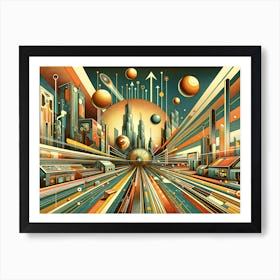 Abstract Futuristic City Art Print