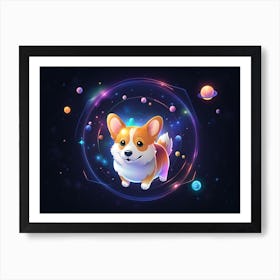 Corgi In Space 9 Art Print