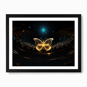 Golden Butterfly 28 Art Print