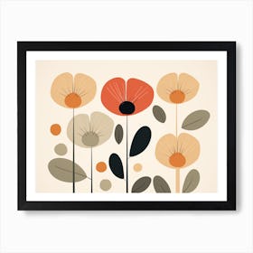 Minimalist Botanical Scandinavian Flowers 4 Art Print