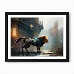 Lion In The City 4 Art Print