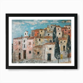 Sunny Homestead Painting Inspired By Paul Cezanne Art Print