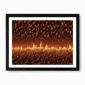 Abstract Image Of A Repeating Pattern Of Vertical, Rectangular Shapes In Shades Of Brown Art Print