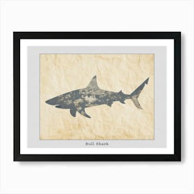 Bull Shark Grey Silhouette 3 Poster Art Print