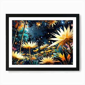 Flowers In The Night Art Print