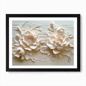 3D Papier Mache Flowers Art Print