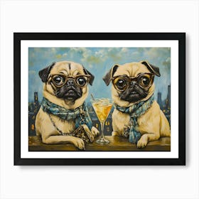 Elegant Pugs 7 Art Print