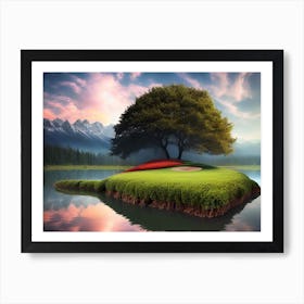 Tree On The Island Art Print