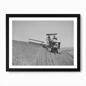 Tractor Drawn Combine, Wheat Fields, Whitman County, Washington By Russell Lee Art Print