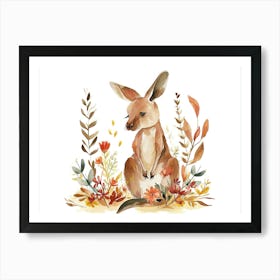 Little Floral Kangaroo 2 Art Print