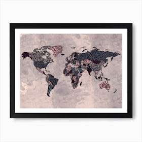 Abstract World Map Art Print