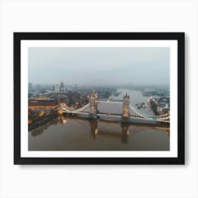 Aerial View Of Tower Bridge In London Art Print