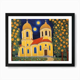 Gustav Klimt Church At Night Art Print