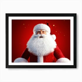 A Traditional Santa Claus Costume With Vivid White Fur Accents Bright Red Coat Velvet Hat And Flu (3) Art Print