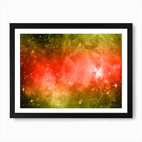 Red Green Galaxy Space Background Art Print