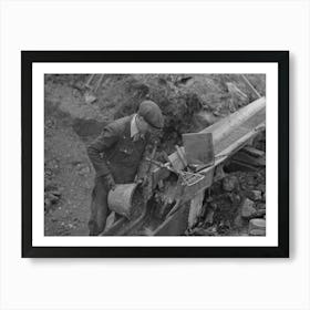 Gold Miner At Work In Sluice Box, Two Bit Creek, South Dakota By Russell Lee Art Print