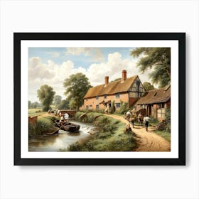 Village By The Water 4 Art Print