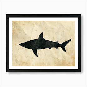 Smallscale Cookiecutter Shark Silhouette 5 Art Print